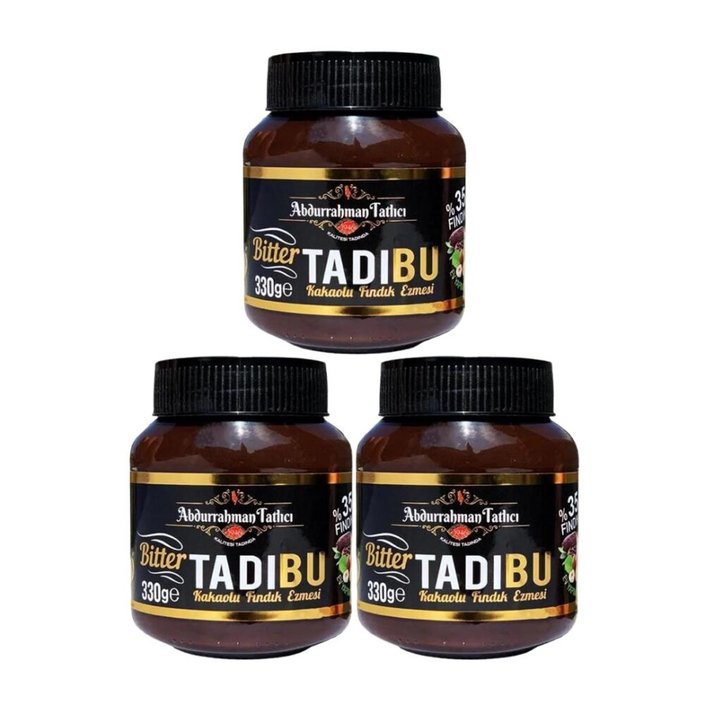 Abdurrahman Tatlıcı Tadıbu Bitter Kakaolu Fındık Ezmesi 3 x 330 Gr 3