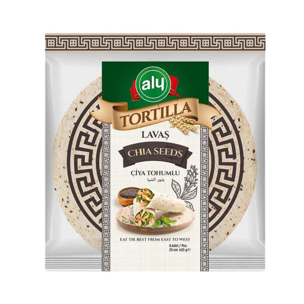 Aly Tortilla Lavaş Çiya Tohumlu 25 Cm 6'lı 420 Gr