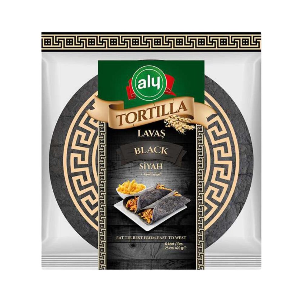 Aly Tortilla Lavaş Siyah 25 Cm 6'lı 420 Gr