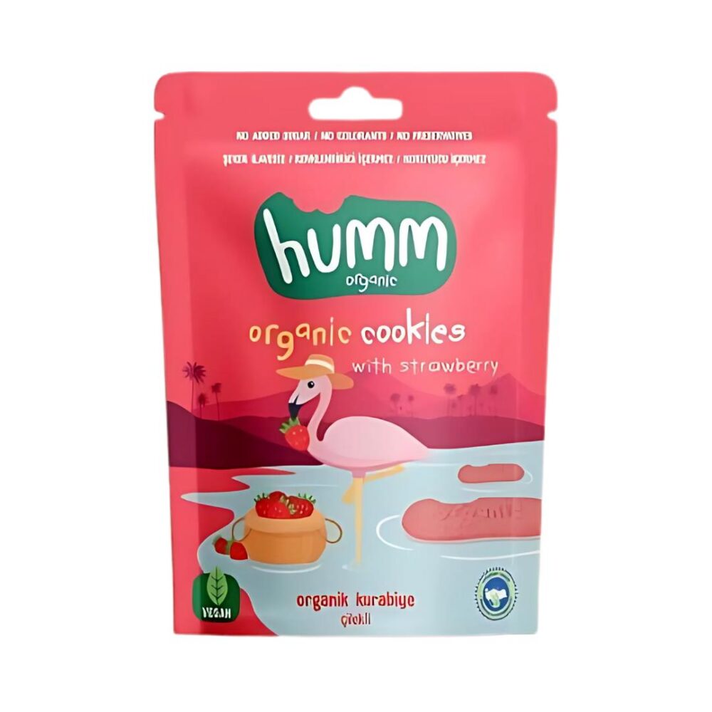 Humm Organic Organik Çilekli Kurabiye 55 Gr